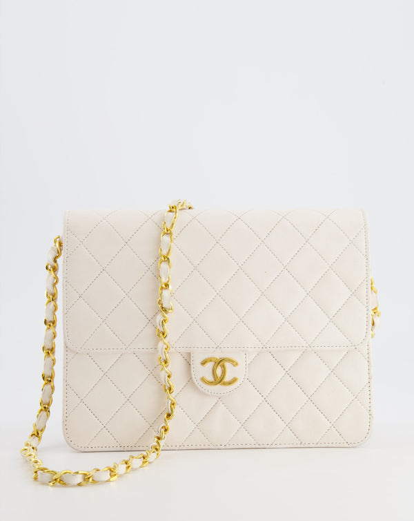 Chanel Flap Bag with Chunky Chain Strap Small 22S Lambskin White in  Lambskin Leather with Gold-tone - US