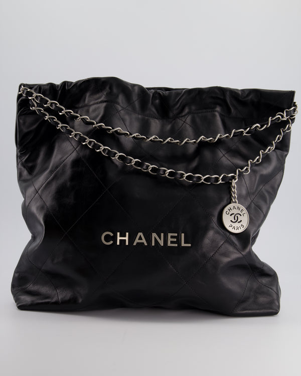 CHANEL twill cowhide leather Chain Shoulder Bag silver buckle chain  shoulder bag beige