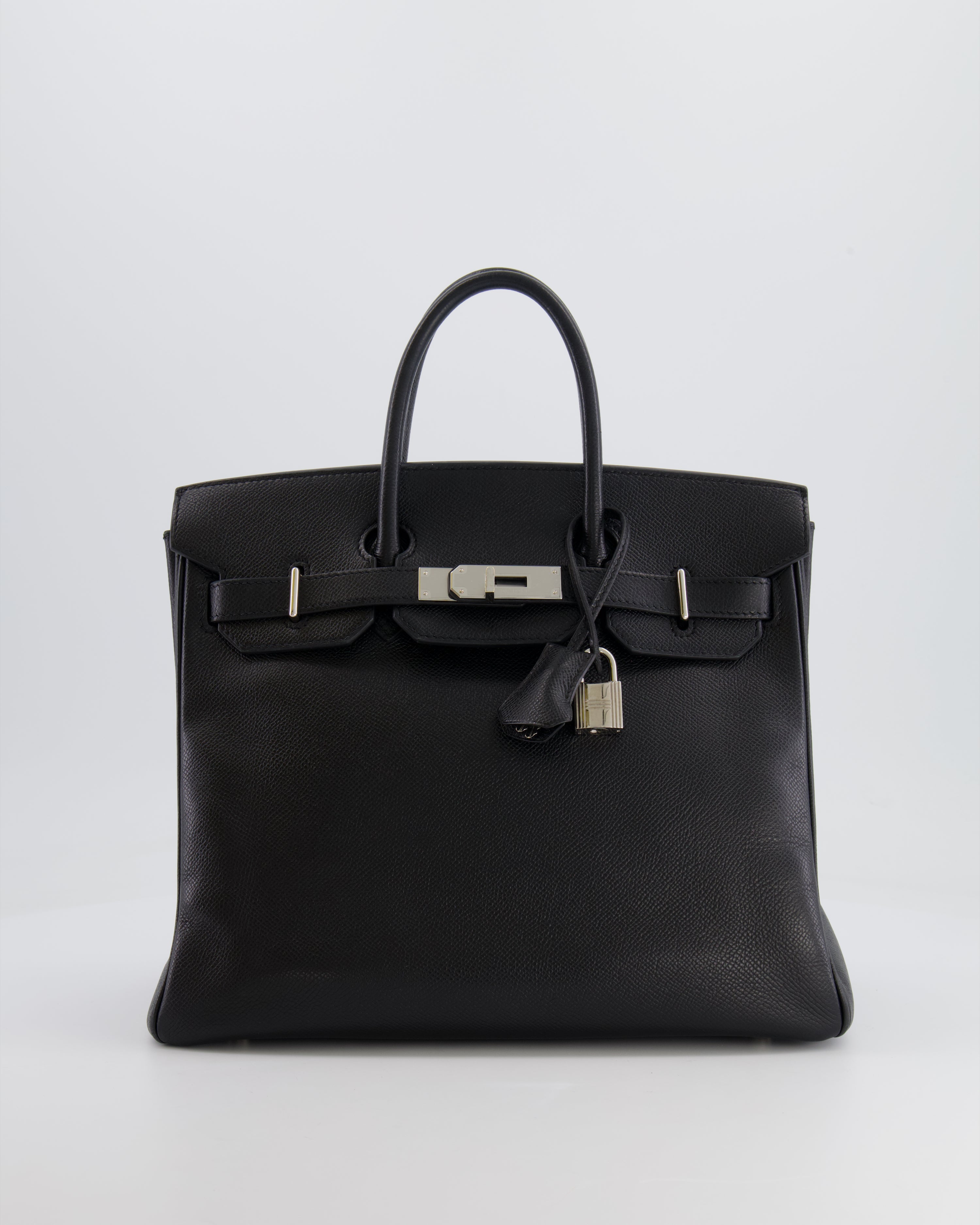 image of *SUPER RARE* Hermès HAC 28 in Black Epsom Leather with Palladium Hardware