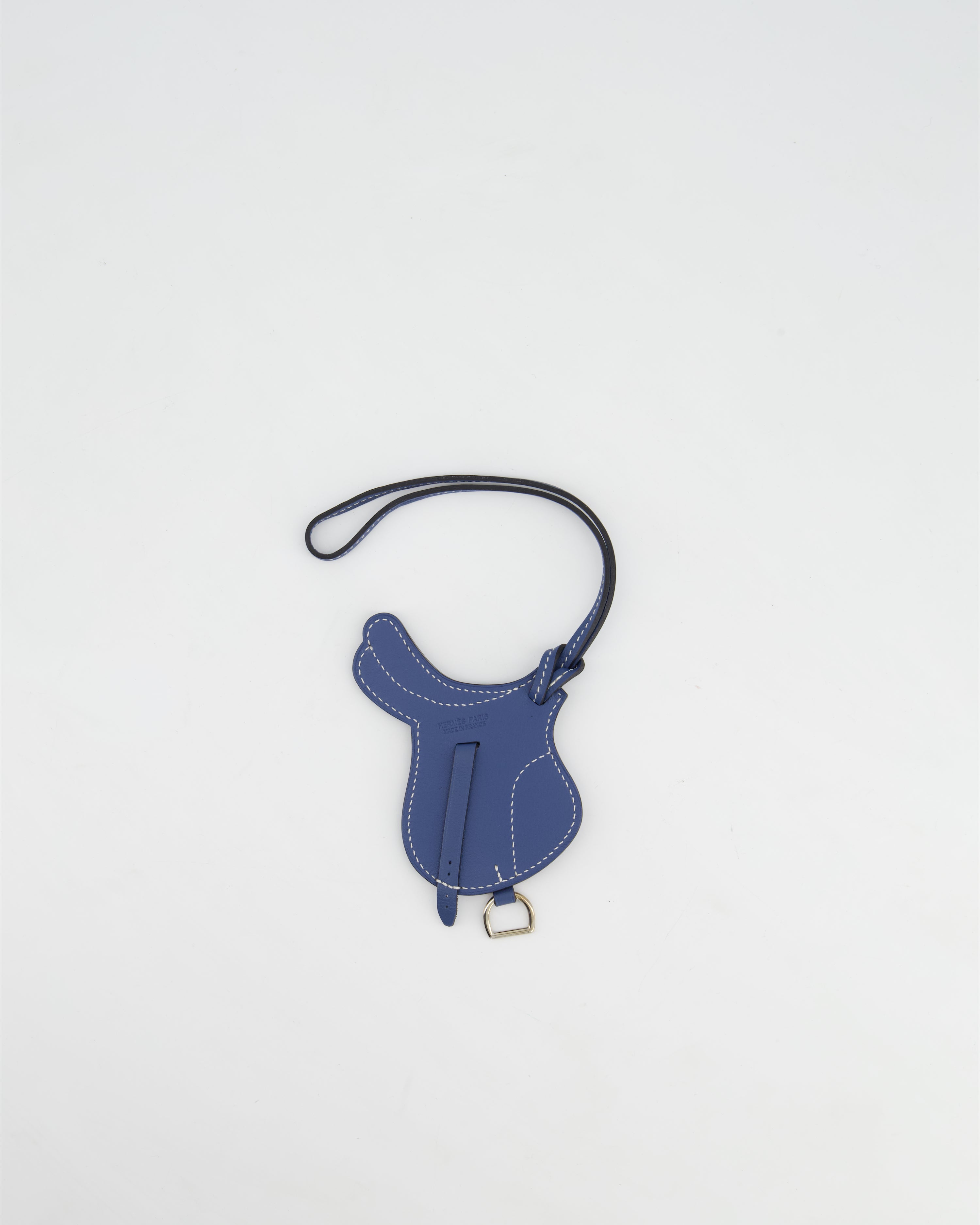 Image of Hermès Bleu Agate Paddock Selle Bag Charm