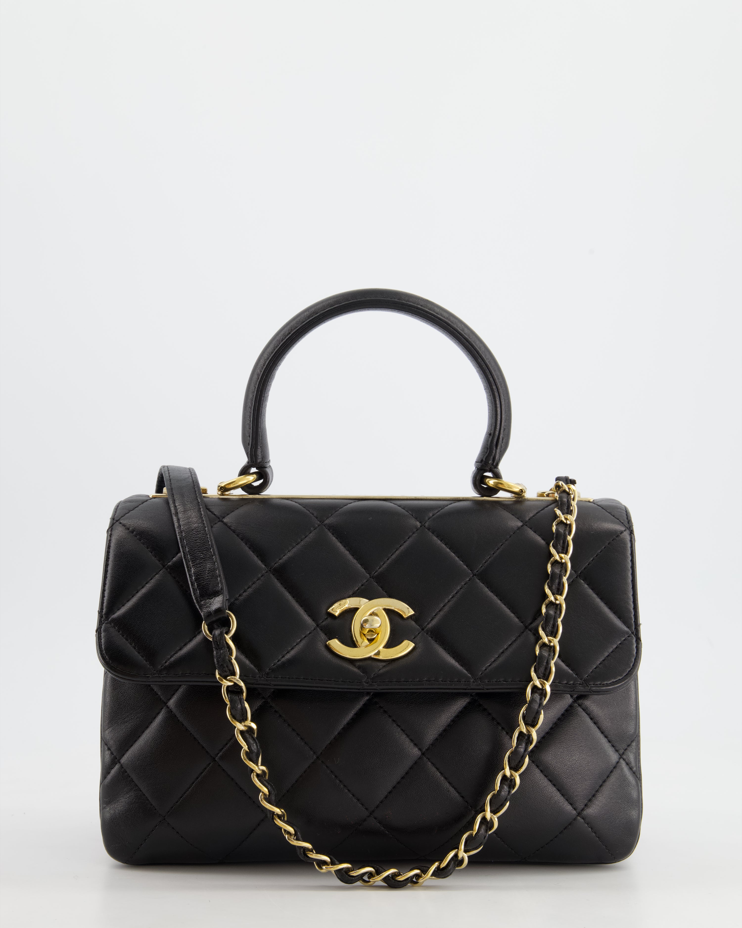 Image of *RARE* Chanel Black Trendy CC Flap Bag in Quilted Lambskin Leather with Gold Hardware