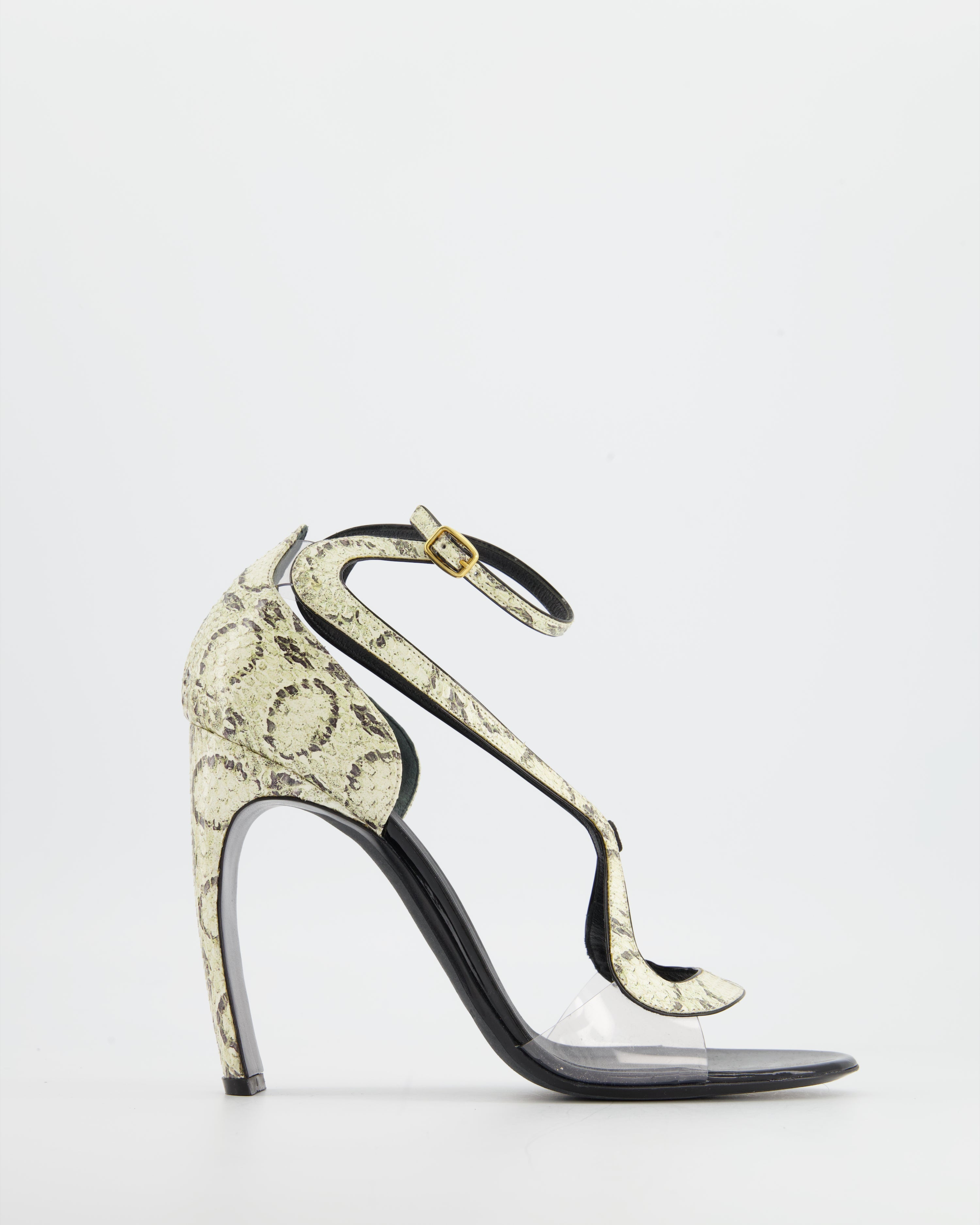 image of Nicholas Kirkwood Cream and Black Snakeskin Heel Size 41