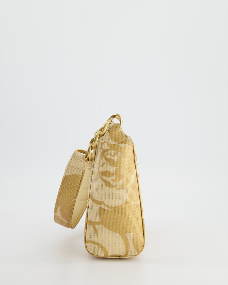 Chanel Gold Camellia Shoulder Bag with Gold Hardware