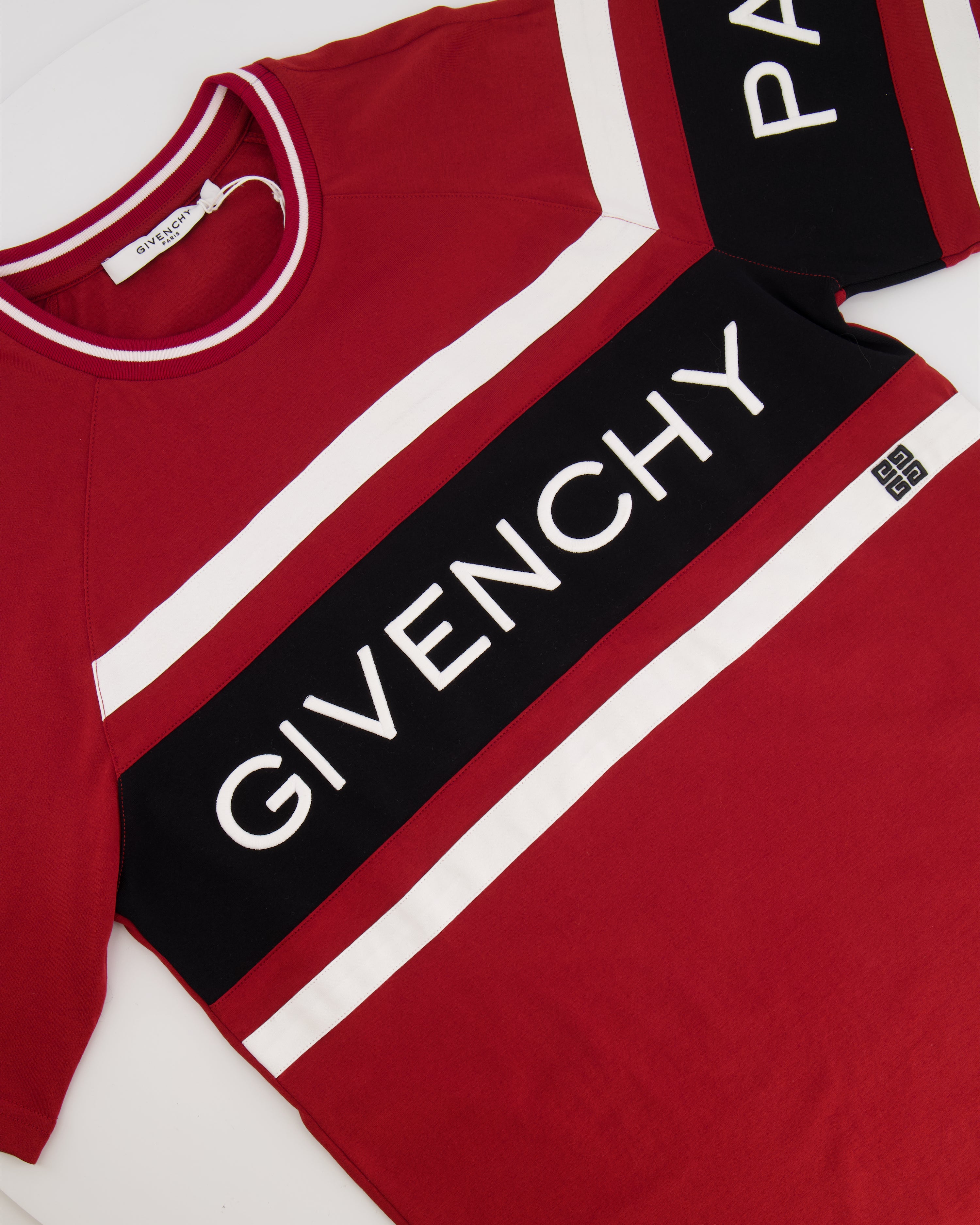 Givenchy Menswear Red and Navy Logo T-Shirt Size XS – Sellier