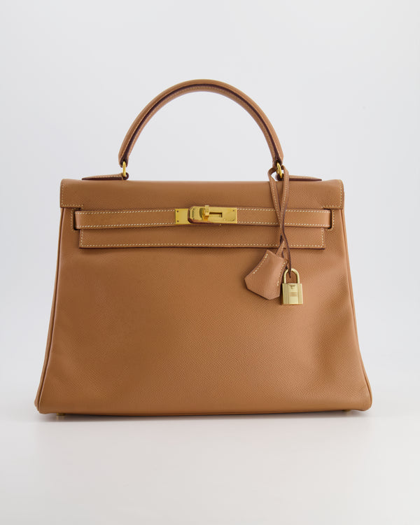 HERMES Kelly 32 Dark Brown Box Calf Leather Gold Hardware Excellent  Condition - Chelsea Vintage Couture