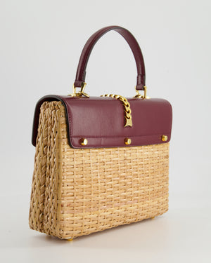 Gucci Burgundy Medium Sylvie Rubi Woven Bag with Gold Hardware