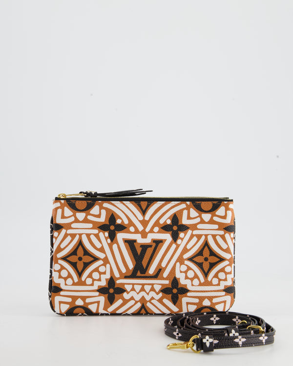 Louis Vuitton, Bags, Louis Vuittonmatteblack Leather Monogram Belt Bag Or  Clutch W Orange Chain