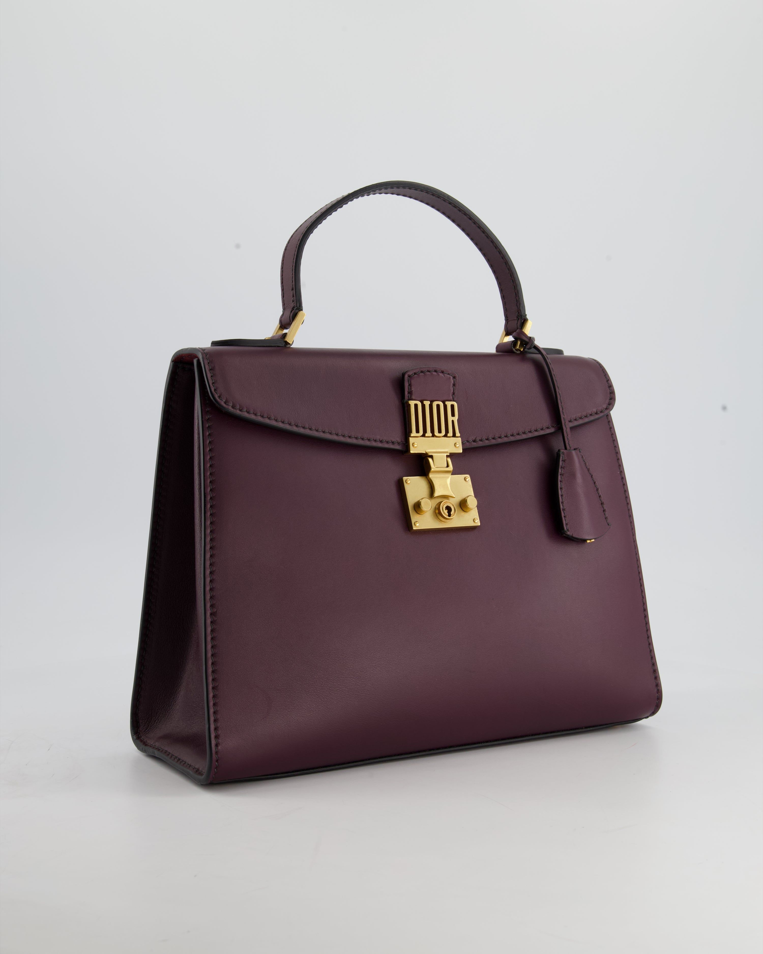 Christian Dior Burgundy Medium Dioraddict Top Handle Bag with Brushed   Sellier