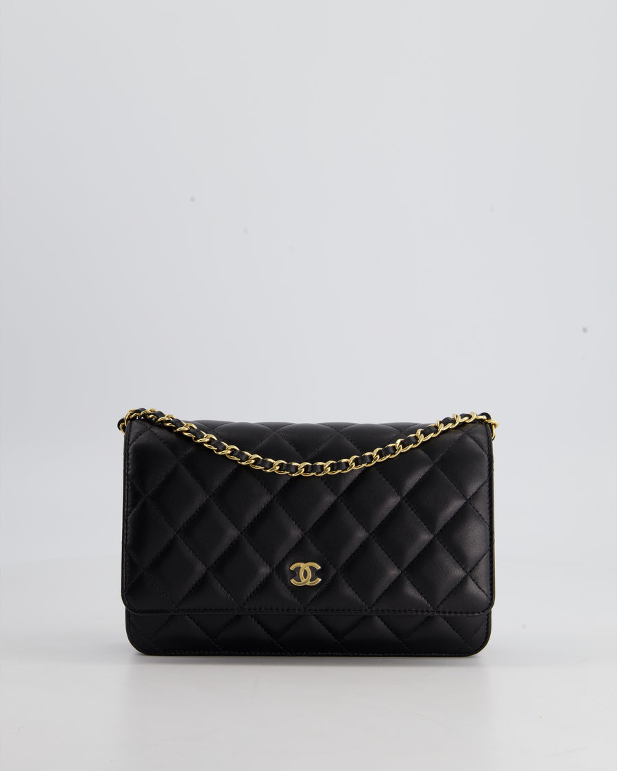 HOT* Chanel Black Wallet on Chain in Lambskin Leather with Gold Hardw –  Sellier