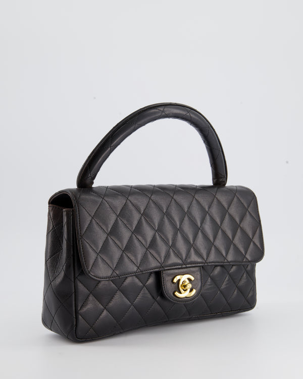 Chanel Vintage Black Mini Square Bag in Lambskin Leather with 24k Gold –  Sellier