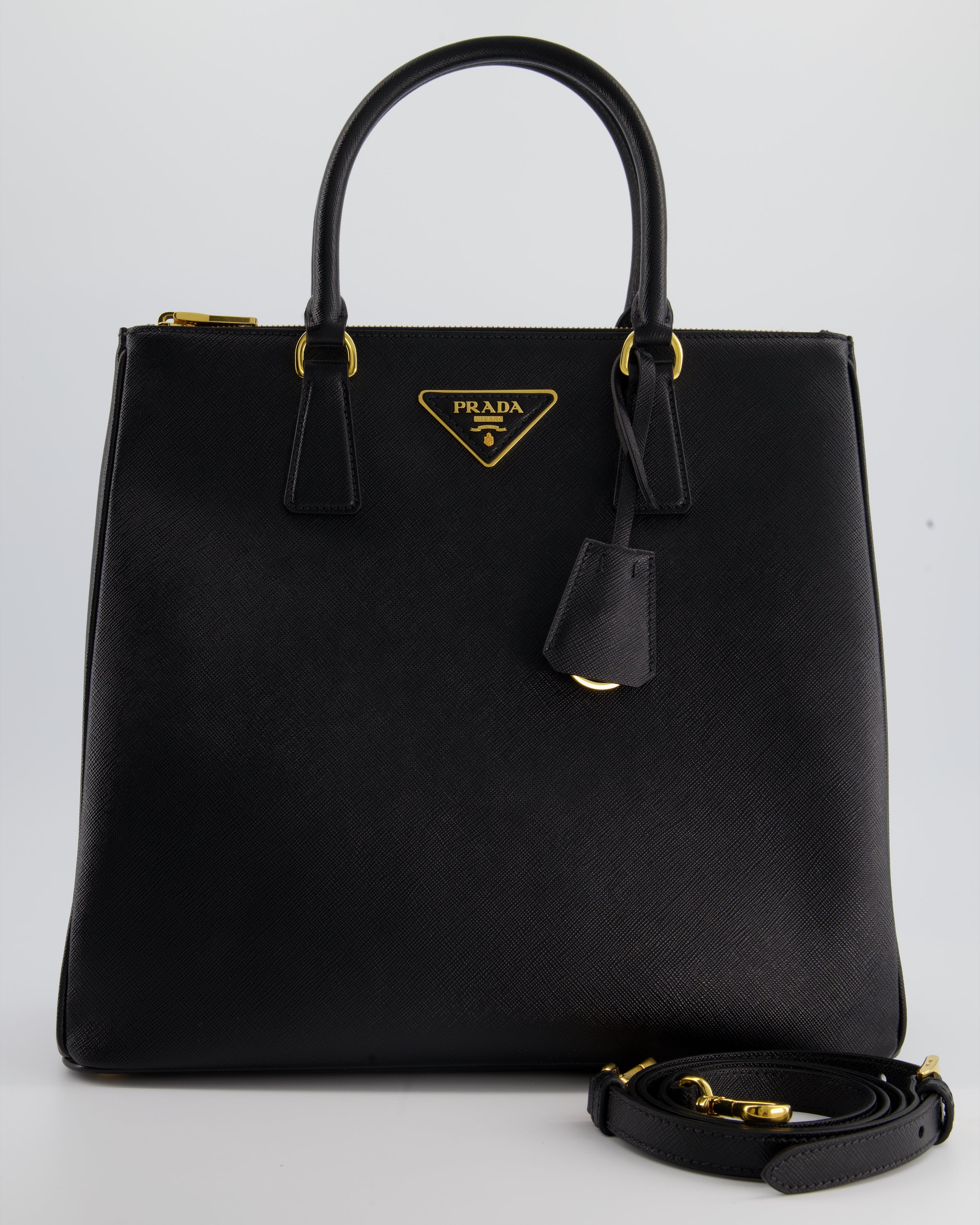 Prada Black Saffiano Prada Galleria Tote bag with Gold Hardware – Sellier