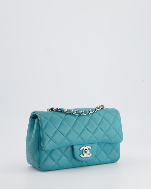 Chanel Duck Egg Blue Mini Rectangular Bag In Nubuck Caviar Leather wit –  Sellier