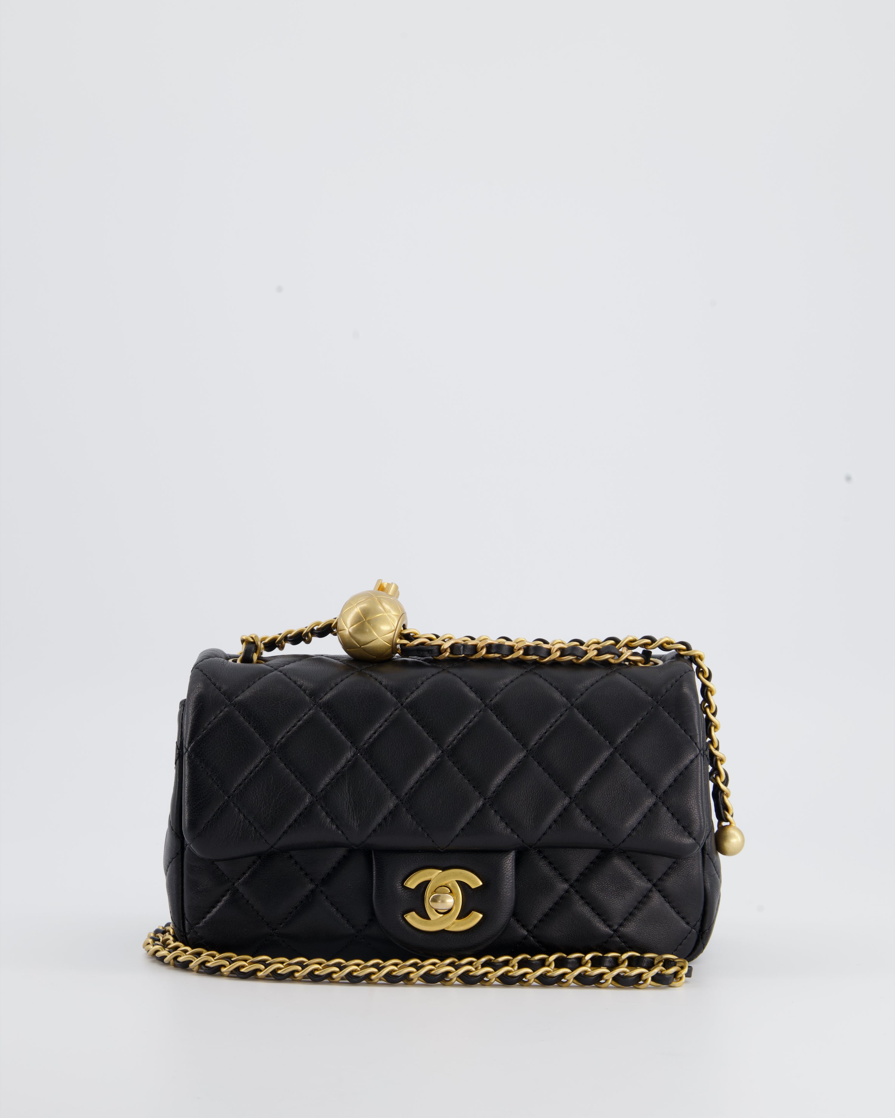 Chanel Coco Crush Mini Rectangular Bag in Black Lambskin with Gold Har –  Sellier