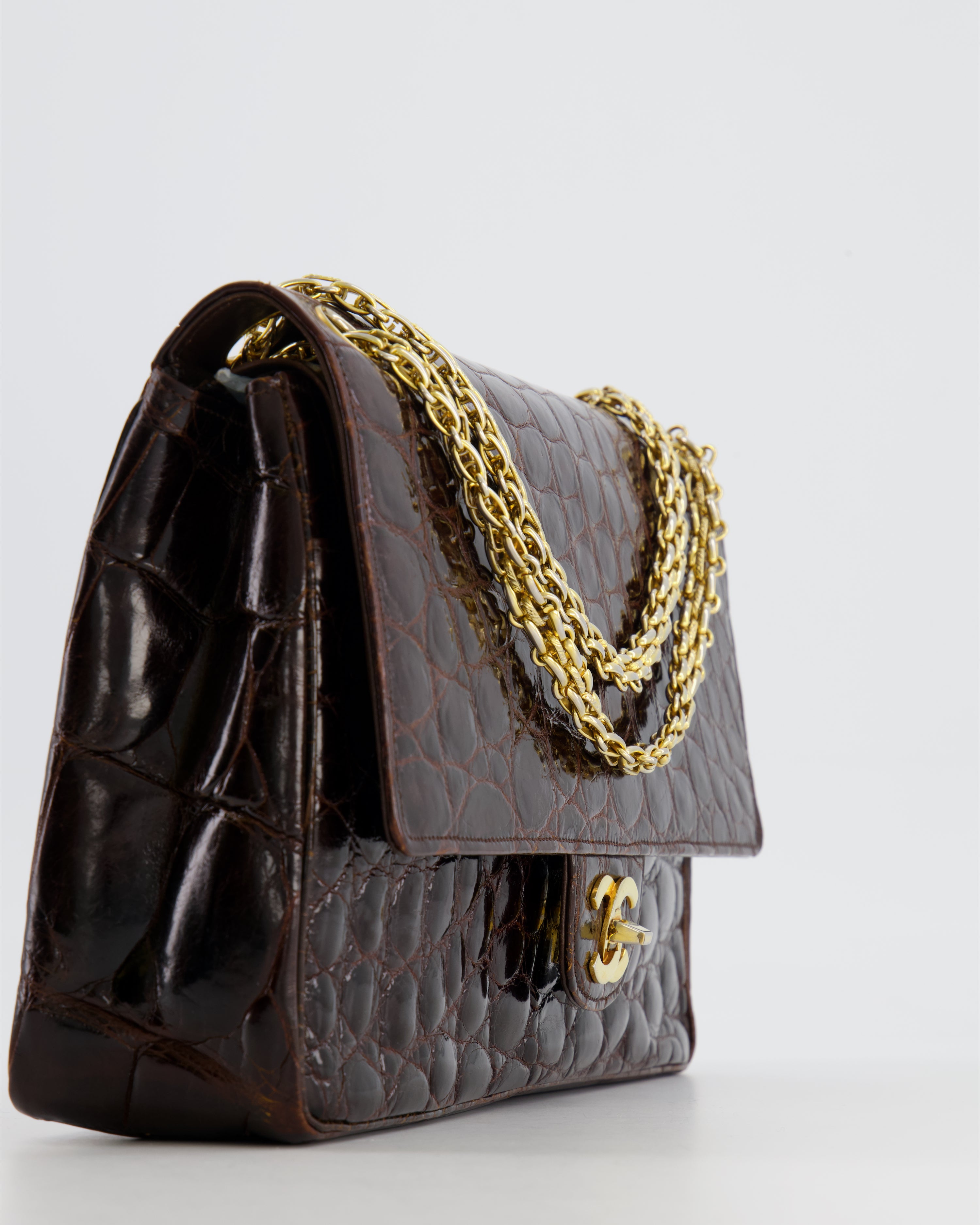 Chanel Timeless Jumbo Flap Bag Alligator Grey  SACLÀB