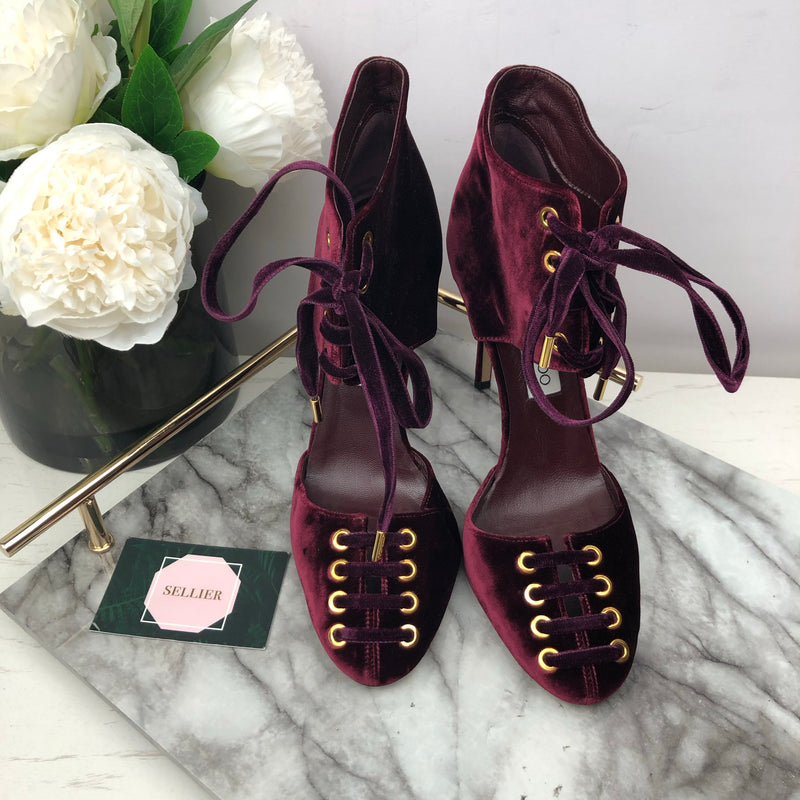 jimmy choo burgundy heels
