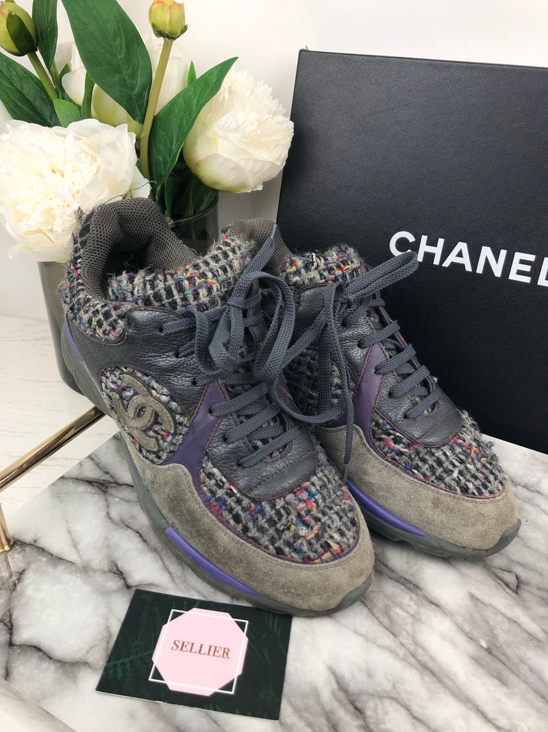 chanel tweed trainers