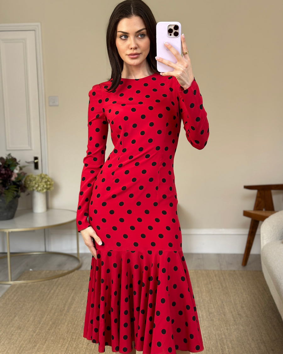 Dolce & Gabbana Red and Black Polka Dot Dress IT 38 (UK 6) – Sellier