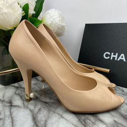 chanel nude heels