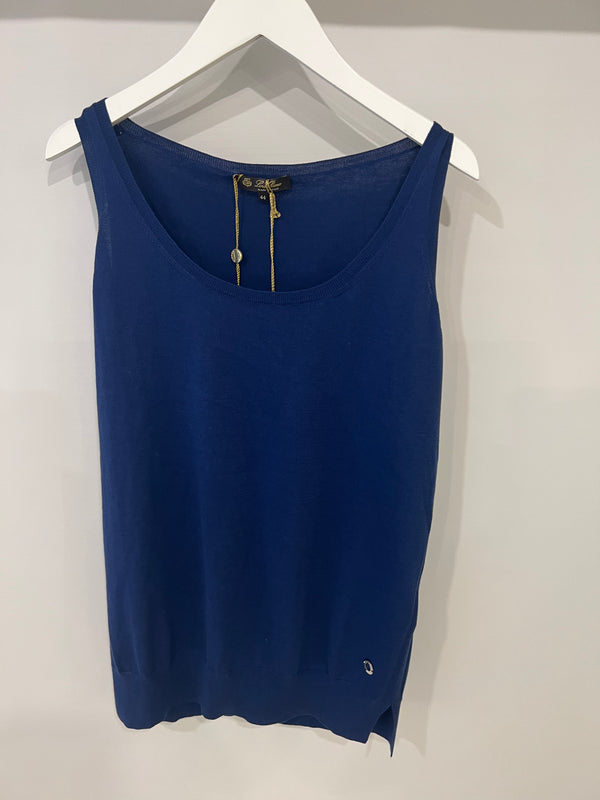 Silk camisole top in electric blue