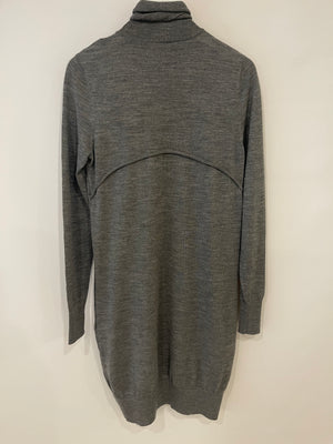 Alexander McQueen Grey Wool Long Sleeve Dress Size S (UK 8)