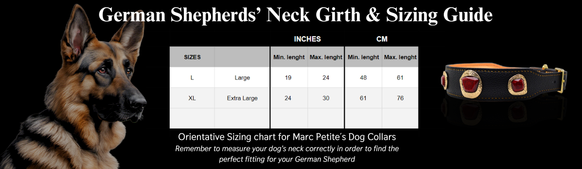 German Shepherd dog collar neck size and girth