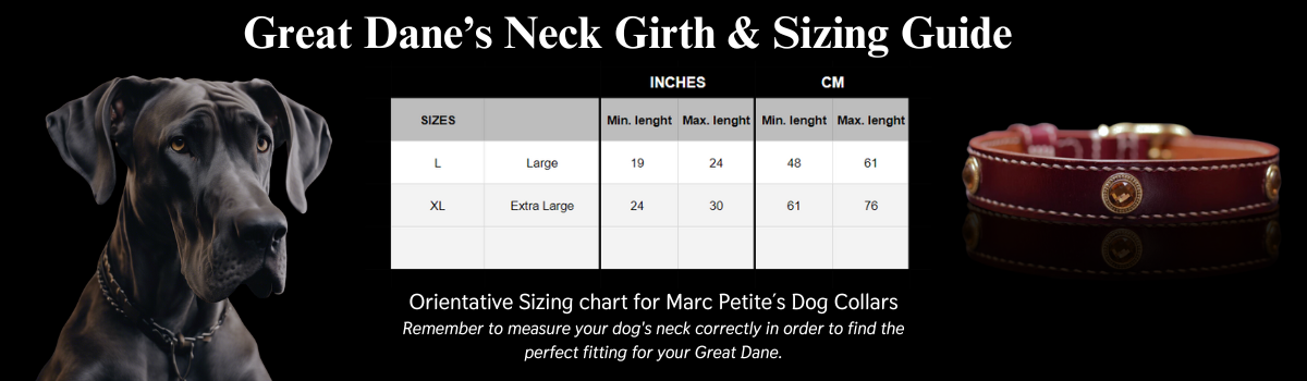 great dane neck girth and sizing guide