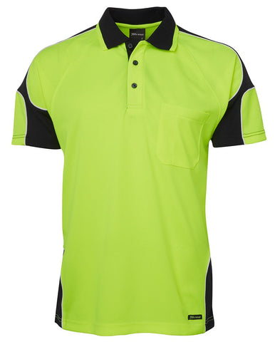 JBs Hi Vis Short Sleeve Arm Panel Polo - Tuff-As Hi Vis Workwear