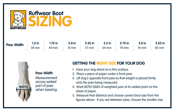 Ruffwear Polar Trex Boots Size Guide | Barks & Bunnies