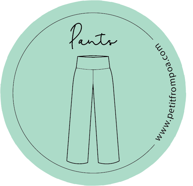 Round Petit from Poa line art pants logo in Petit green with wwwpetitfrompoa.com.