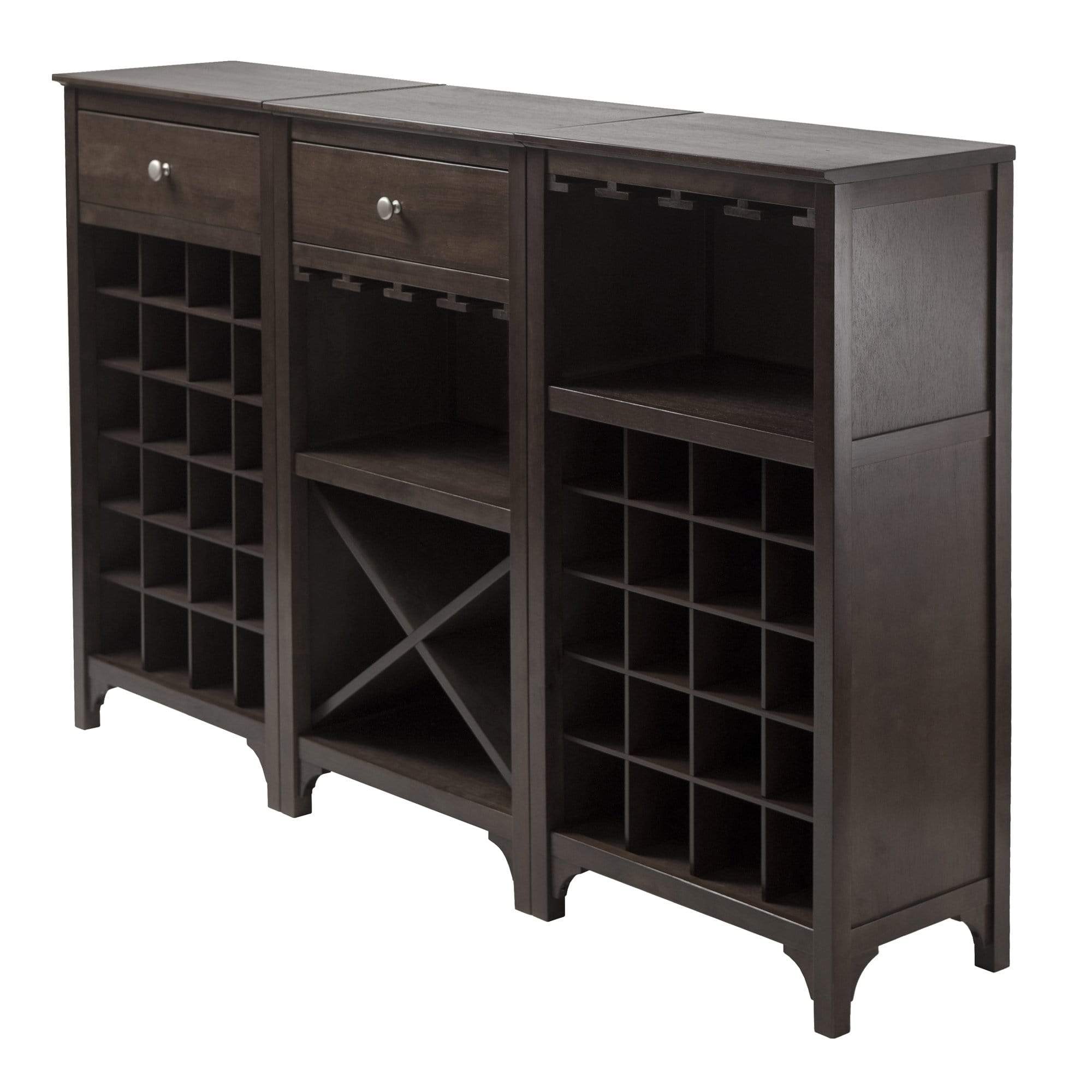 Ancona 3 Pc Modular Wine Cabinet Set Suite Wine Coolers