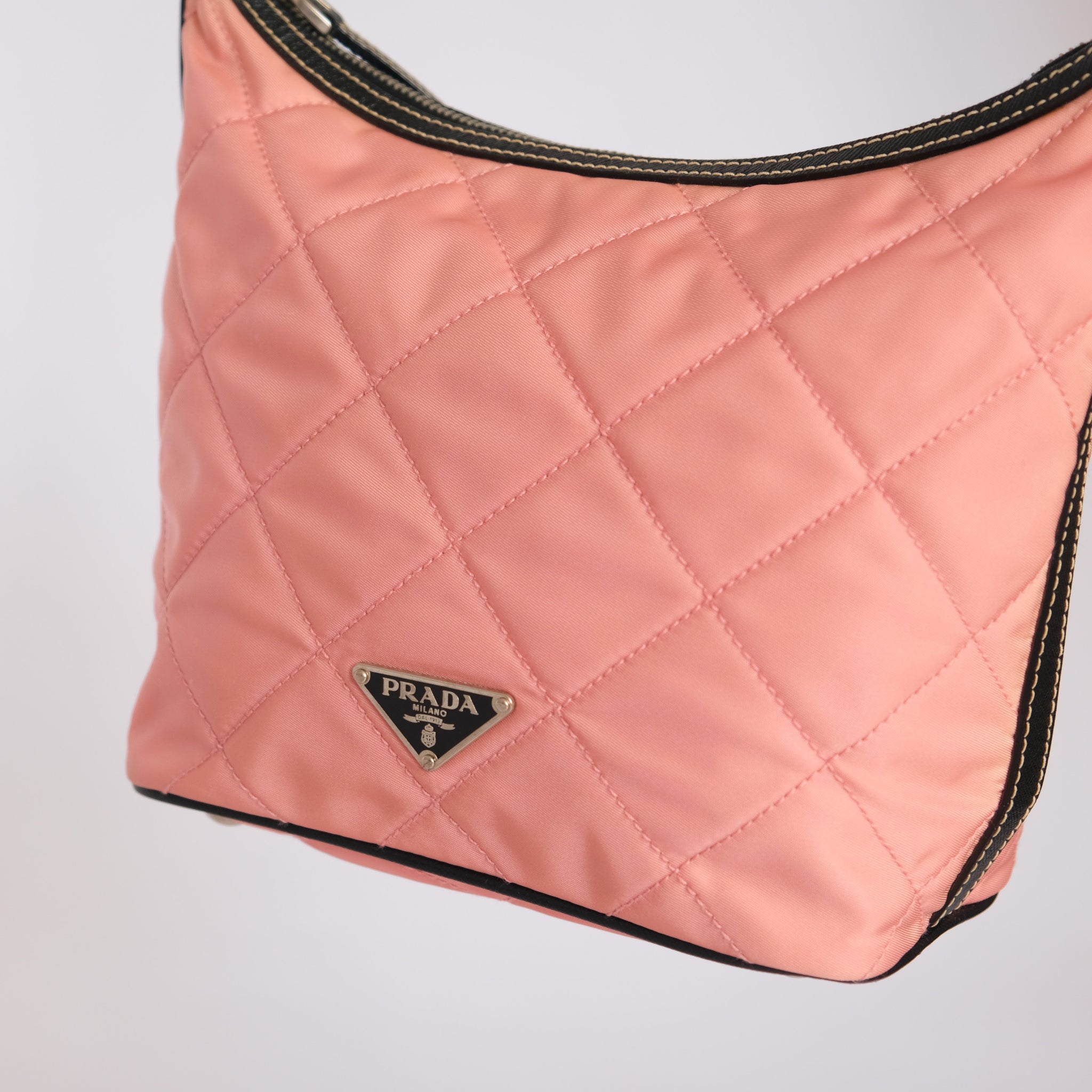 prada pink quilted bag