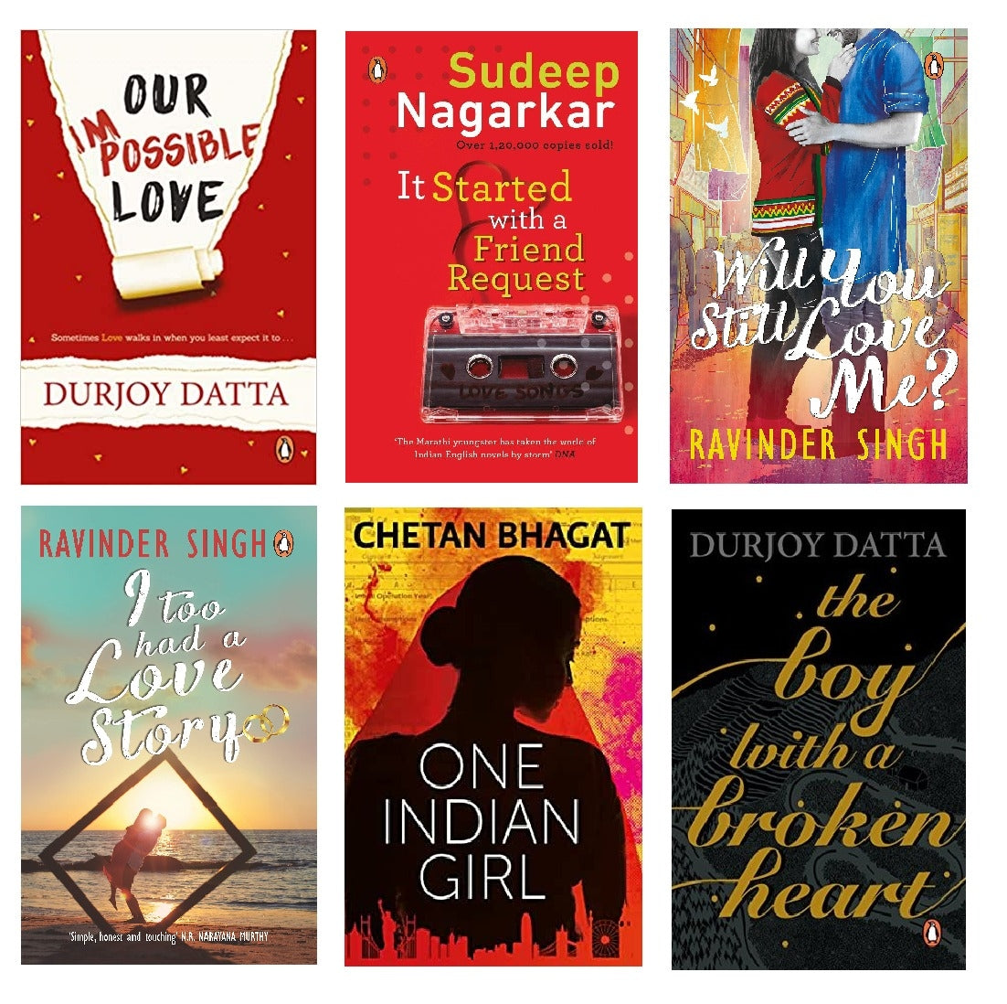 Indian Authors Collection Set of 6 Bestsellers New Paperback S