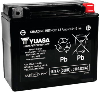 Batteries; Premium YUASA sealed AGM; Big Dog, American IH, H-D: – Barnes  Performance Cycles