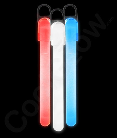 blue and white glow sticks