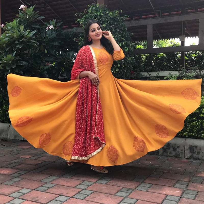 Yellow Indowestern Rayon Long Dress With Shrug And Without Pants