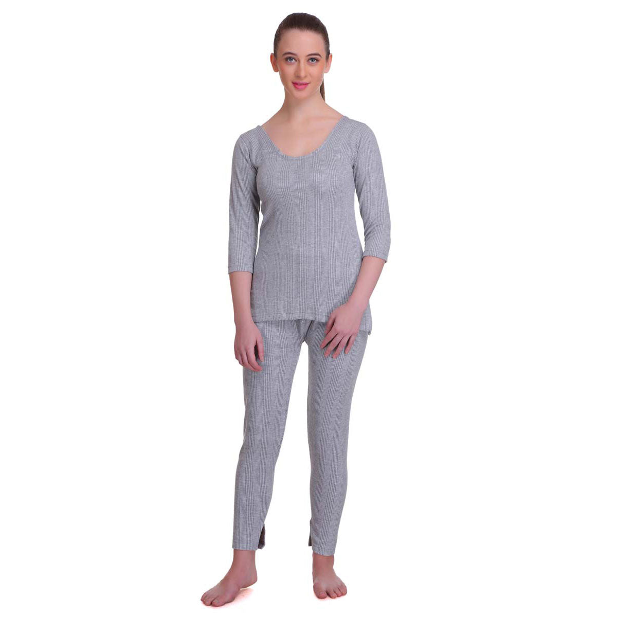 Buy Women Thermal Anthra Top & Pajama Grey-Melange: TT Bazaar