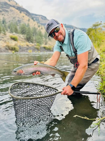 Vintage Landing Net To Catch Fish On The River Selective Focus