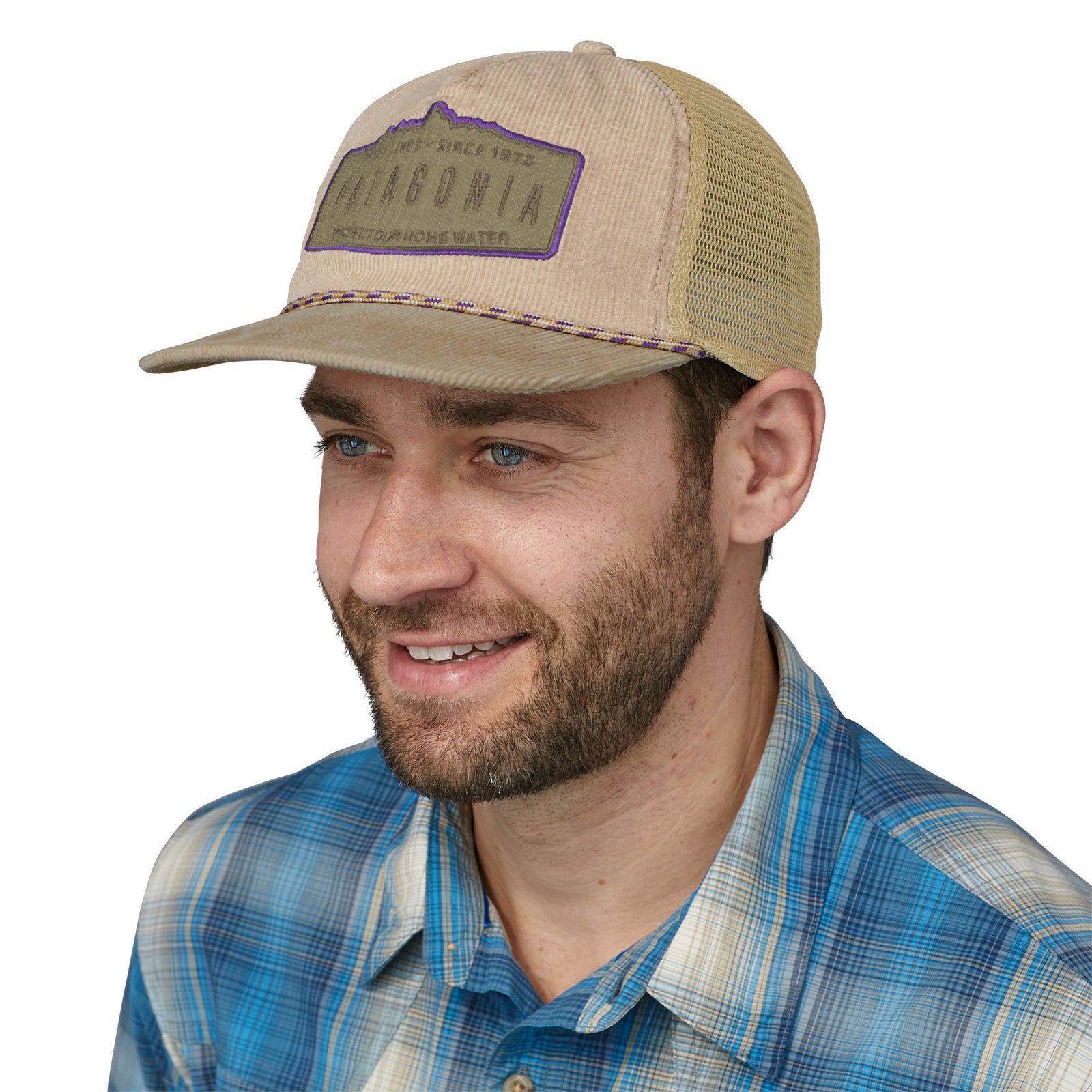 Patagonia Take a Stand Trucker Hat-Wild Grizz: Plume Grey