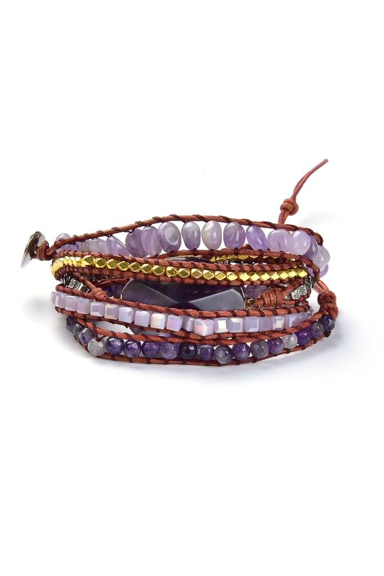 Set of Five Bracelets Featuring Natural Stone Details, Iride (430242)