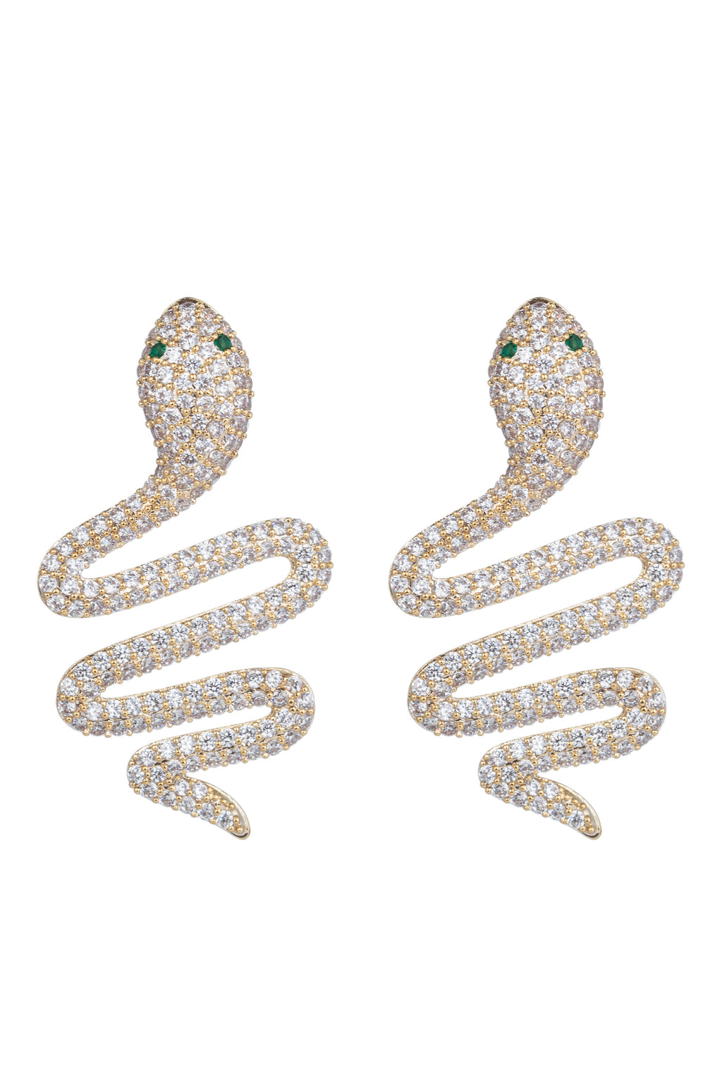 Women's Slither Snake 18K Gold Plated Large Stud Earrings – Eyecandy Los  Angeles