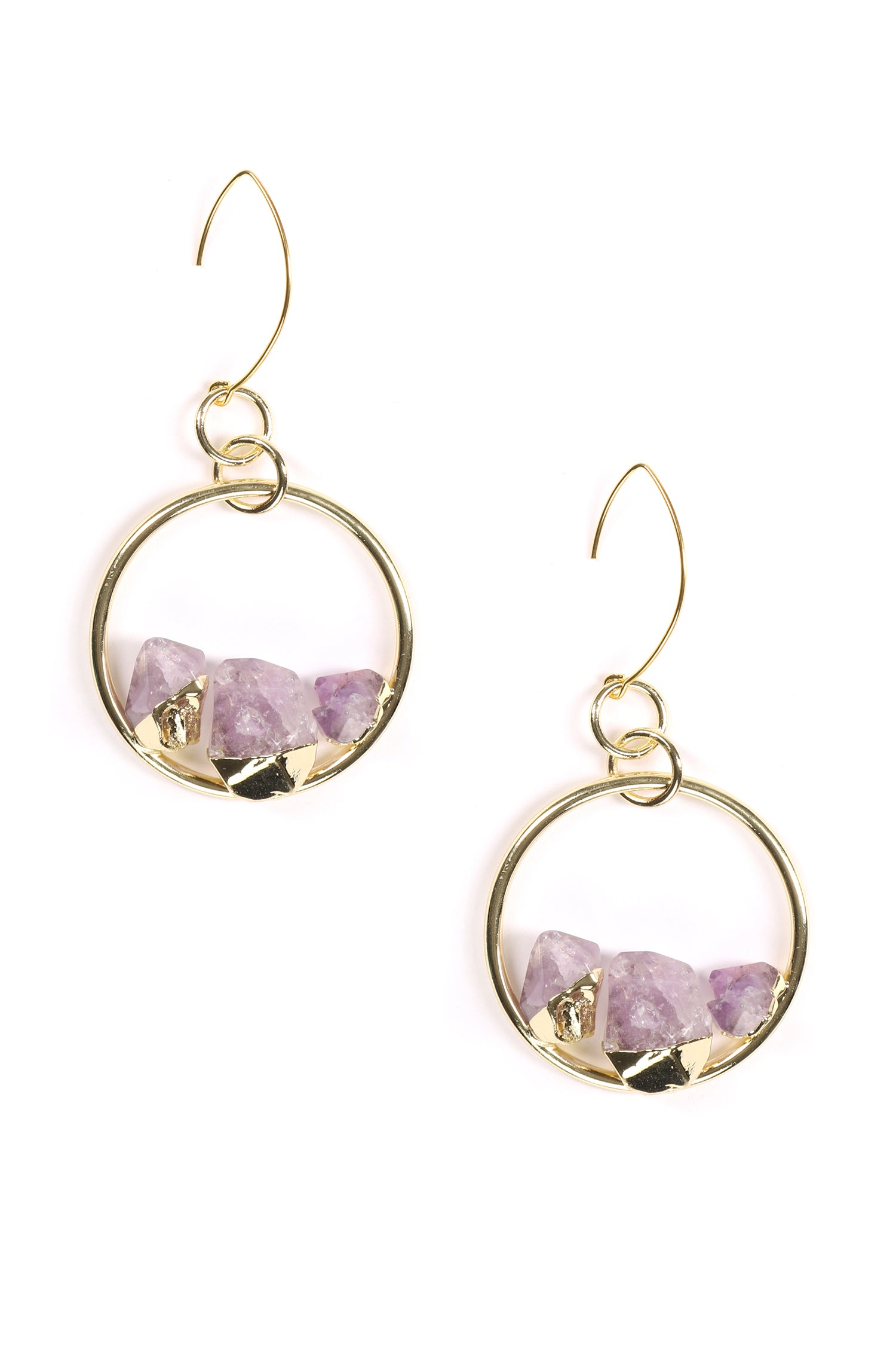 amethyst hoop earrings