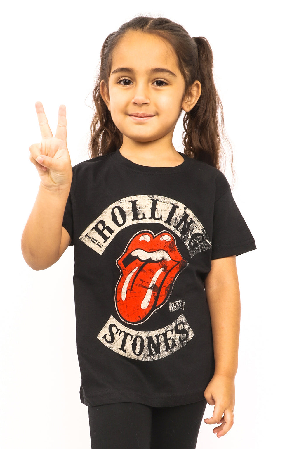 Kid\'s Rolling Stones Eye Girls) White - - and (Boys Tongue Los – T-Shirt Candy Logo Angeles