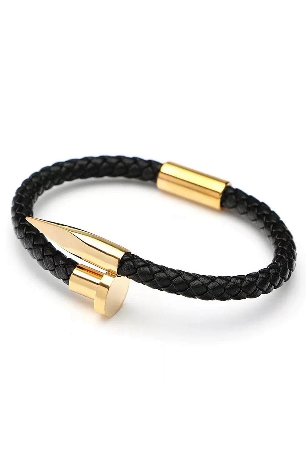 ADA Collection Gold-Plated Hook & Leather Bracelet –