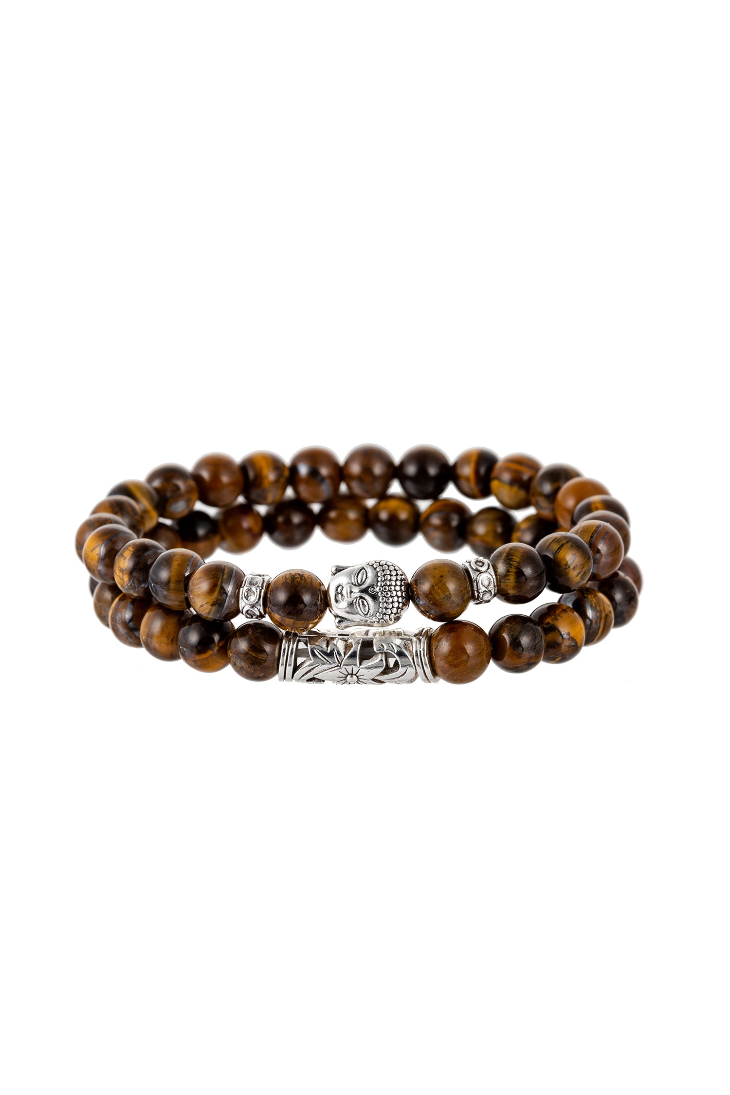 Men's Beaded Tiger's Eye Buddha Bracelet, 2-Piece-Set - Luka – Eyecandy ...