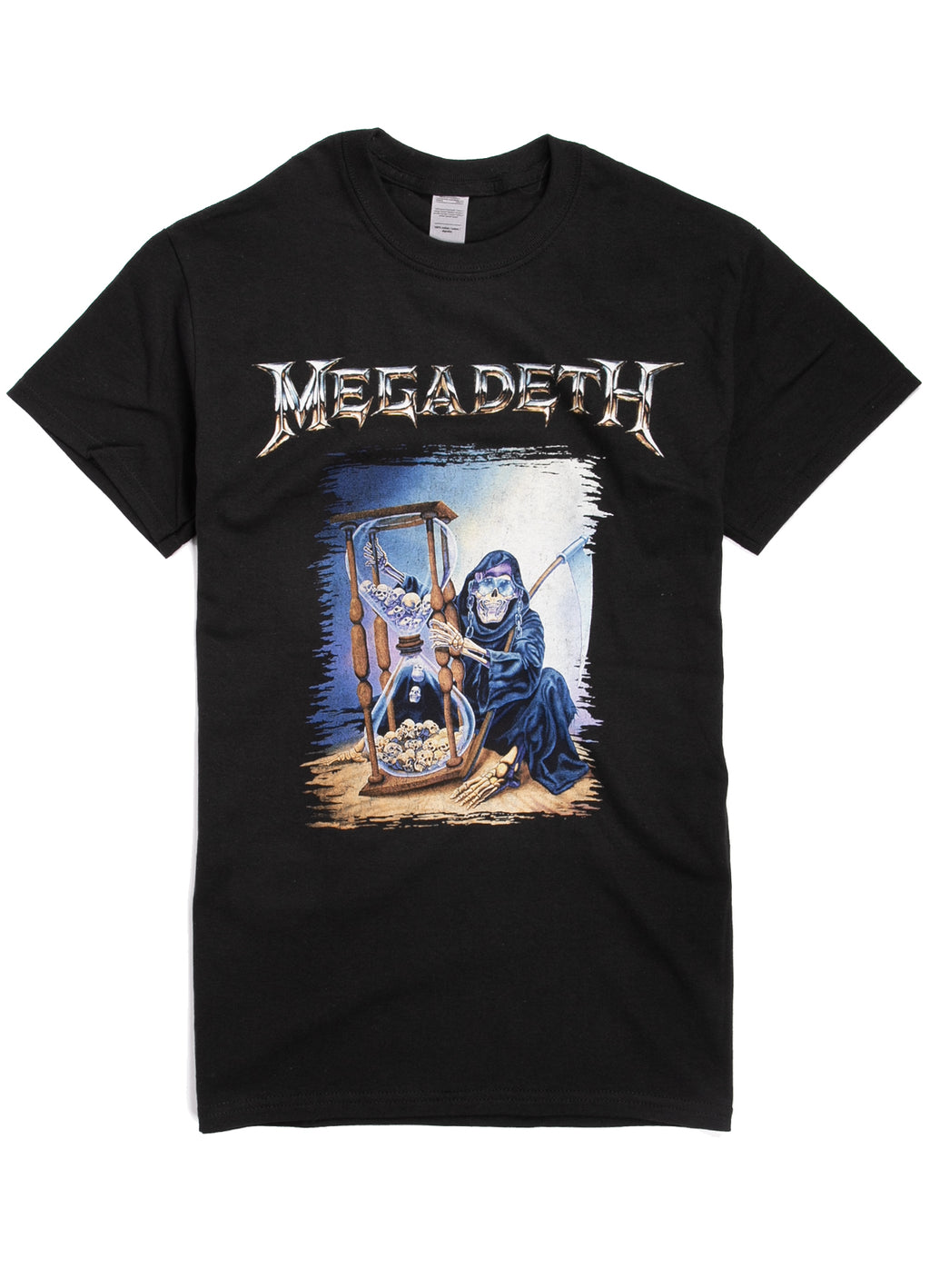 Unisex Megadeth T-Shirt - Countdown Hourglass - Black (Blue