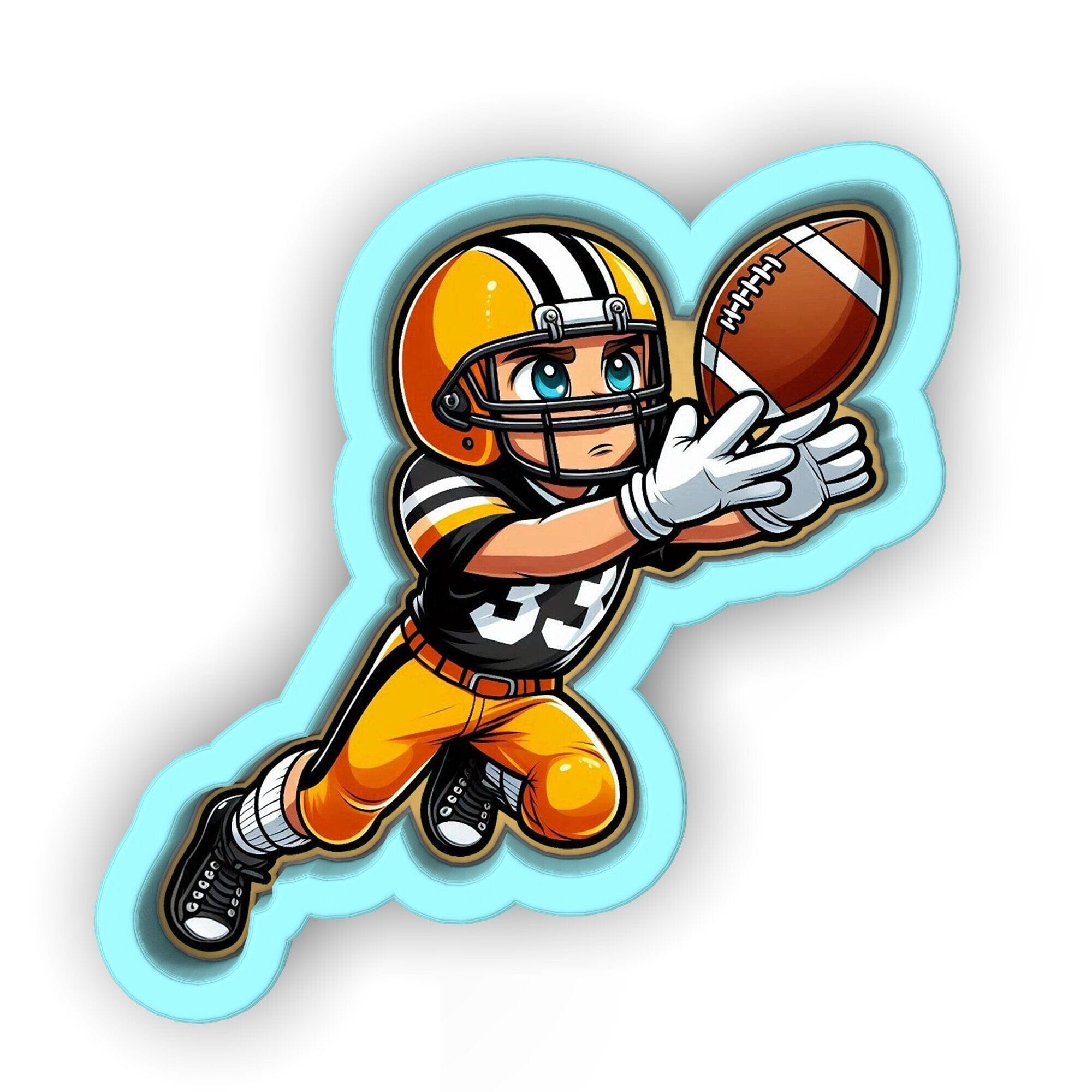 Football Receiver Diving Catch Cookie Cutter | Stamp | Stencil - SHARP EDGES - FAST Shipping - Choose Your Own Size! #2
