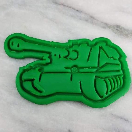 Army Tank Cookie Cutter Stamp & Outline #1 - Boys/ Army / Outdoorsman