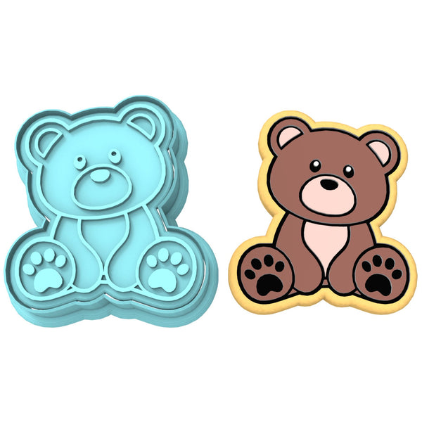 Teddy Bear Cookie Cutter, Stamp