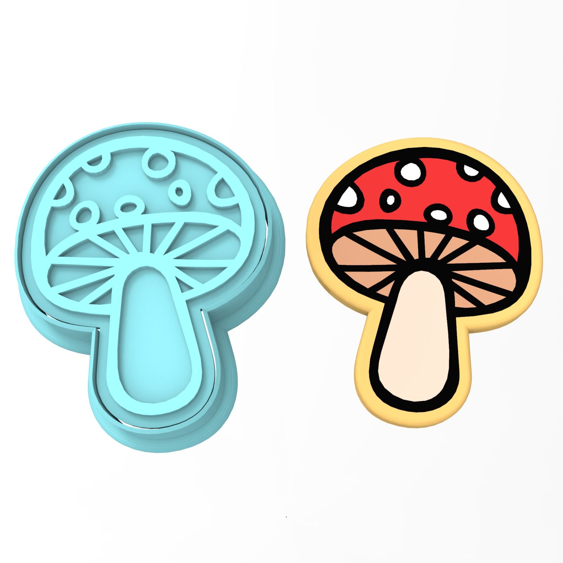 Mushrooms Cookie Cutter + Stamp