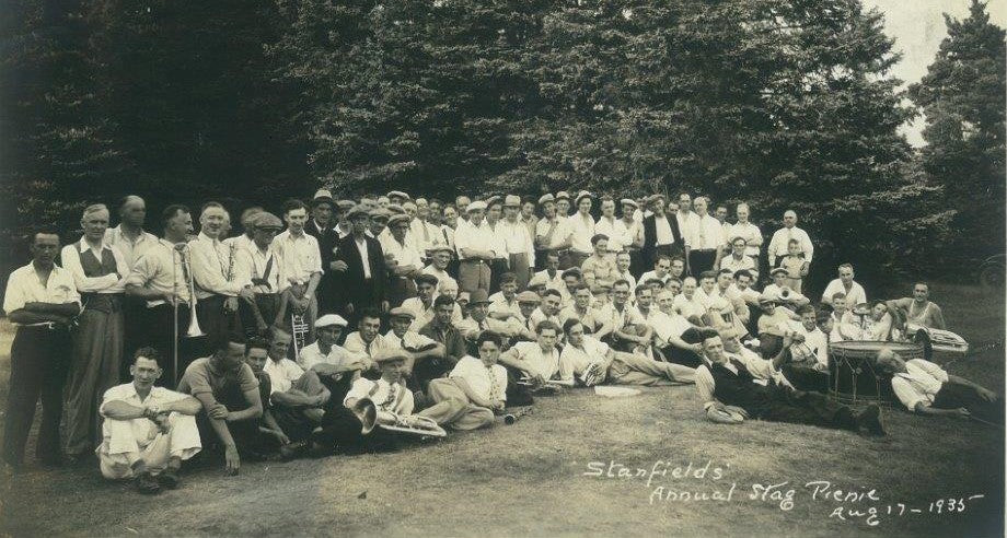 Stanfield’s annual stag picnic. August 17, 1935